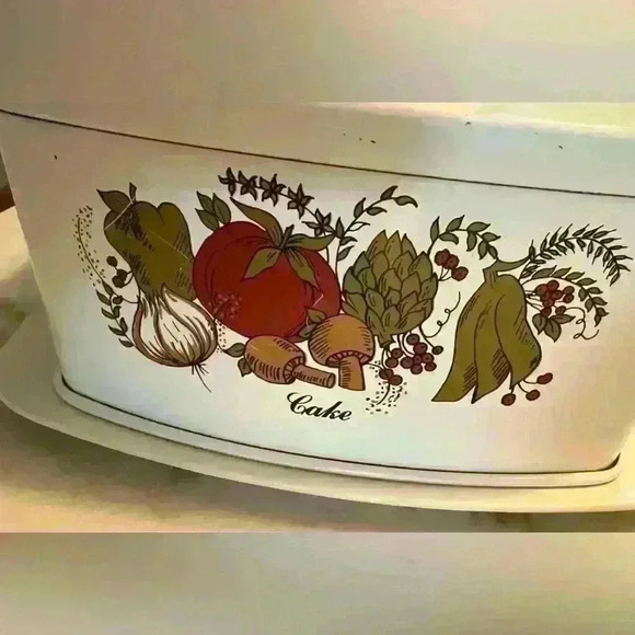 Vintage Ransburg Metal Cake Plate Holder & Cover Canister Carrier Nostalgiacore - Picture 6 of 11